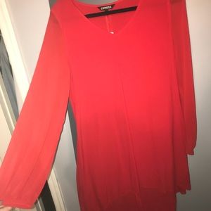 Express Red long sleeve dress